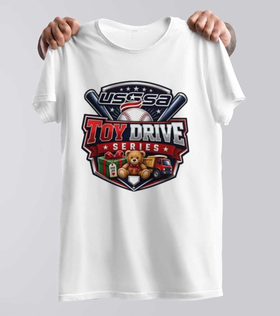 USSSA Toy Drive Series Teddy Bear Truck Give Joy Baseball Tournament T-Shirt