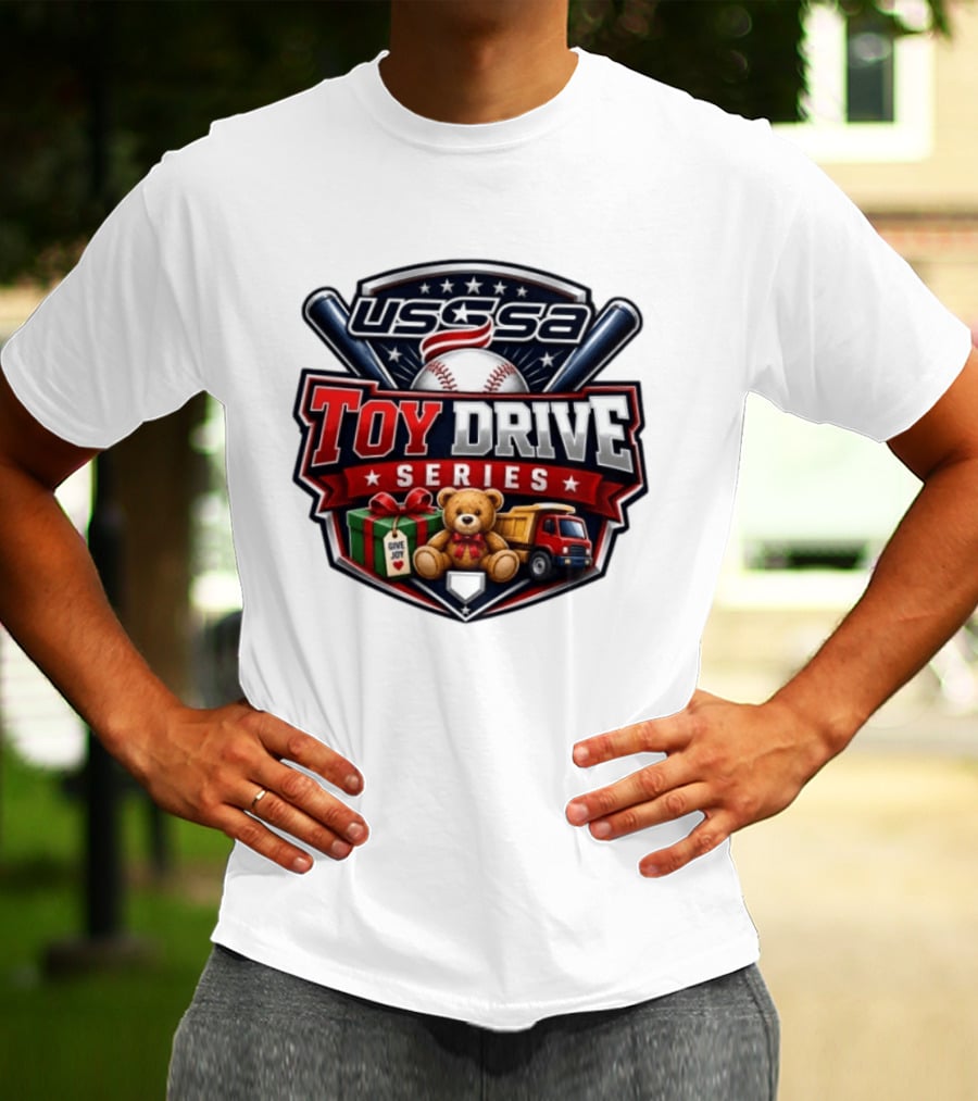 USSSA Toy Drive Series Teddy Bear Truck Give Joy Baseball Tournament T-Shirt