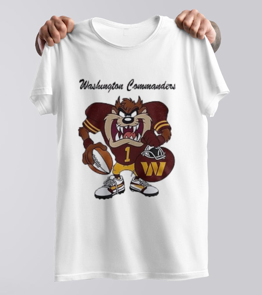 Washington Commanders Taz Looney Tunes Collaboration Football Fan Gear T-Shirt