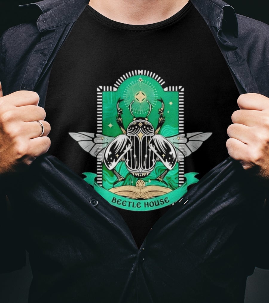 Beetle House Occult Insect Scarab Gothic Mystical Symbolism T-Shirt