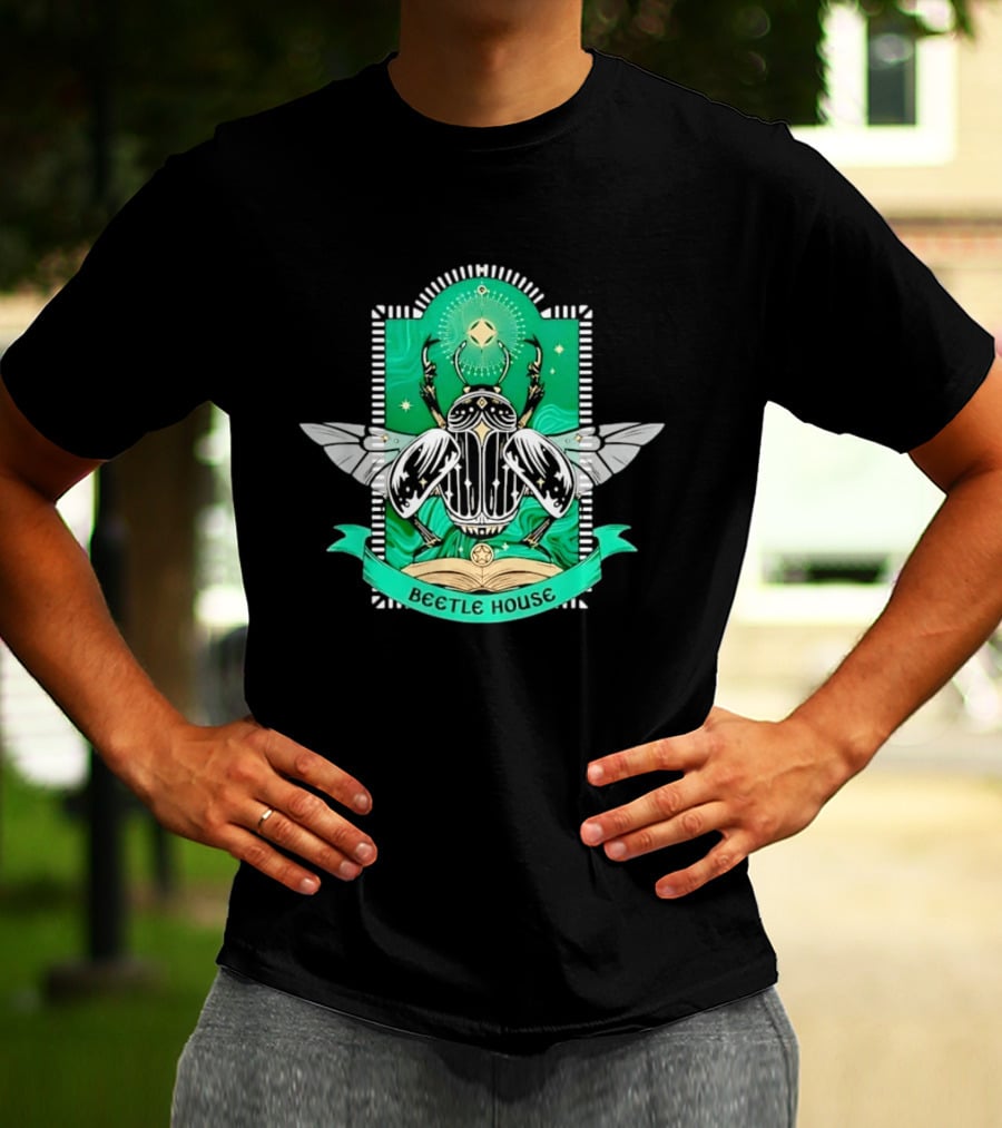 Beetle House Occult Insect Scarab Gothic Mystical Symbolism T-Shirt
