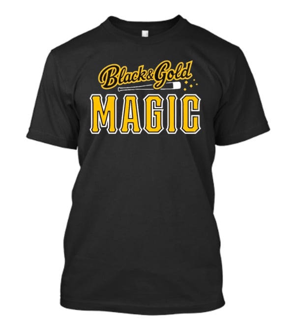 Black And Gold Magic Baseball Sports T-Shirt