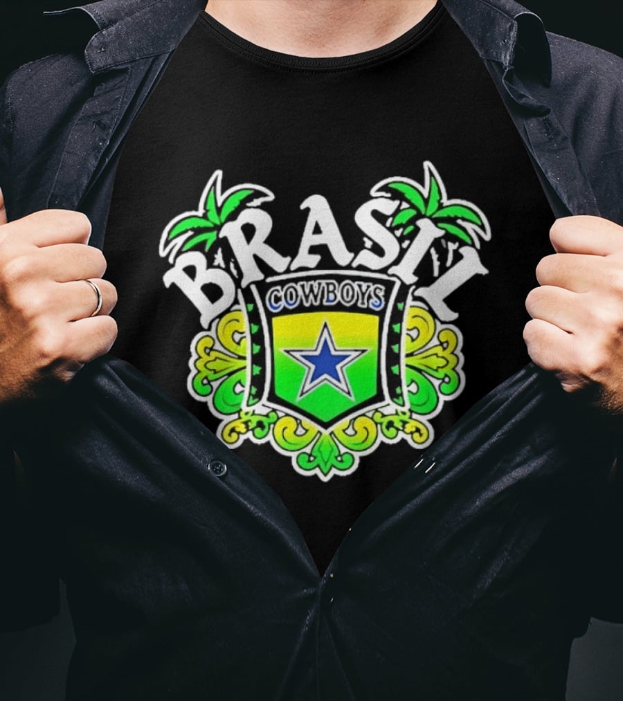 Brasil Cowboys Brazil Badge Palm Stars T-Shirt