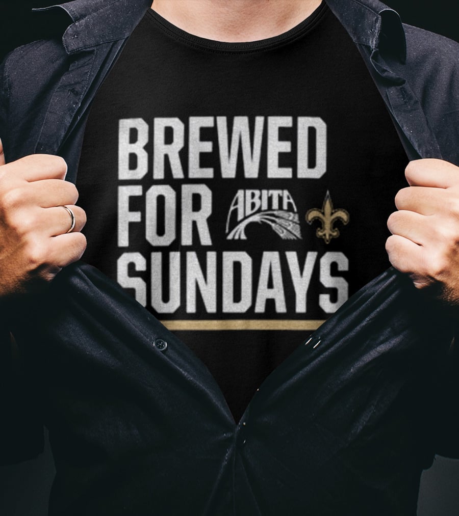 Brewed For Sundays New Orleans Saints Fleur De Lis Abita T-Shirt