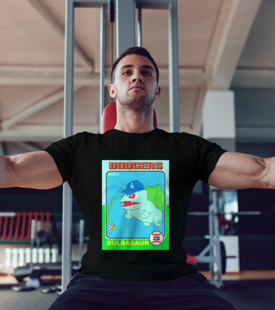 Bulbasaur Dodgers LA Cap Baseball Card No 001 T-Shirt