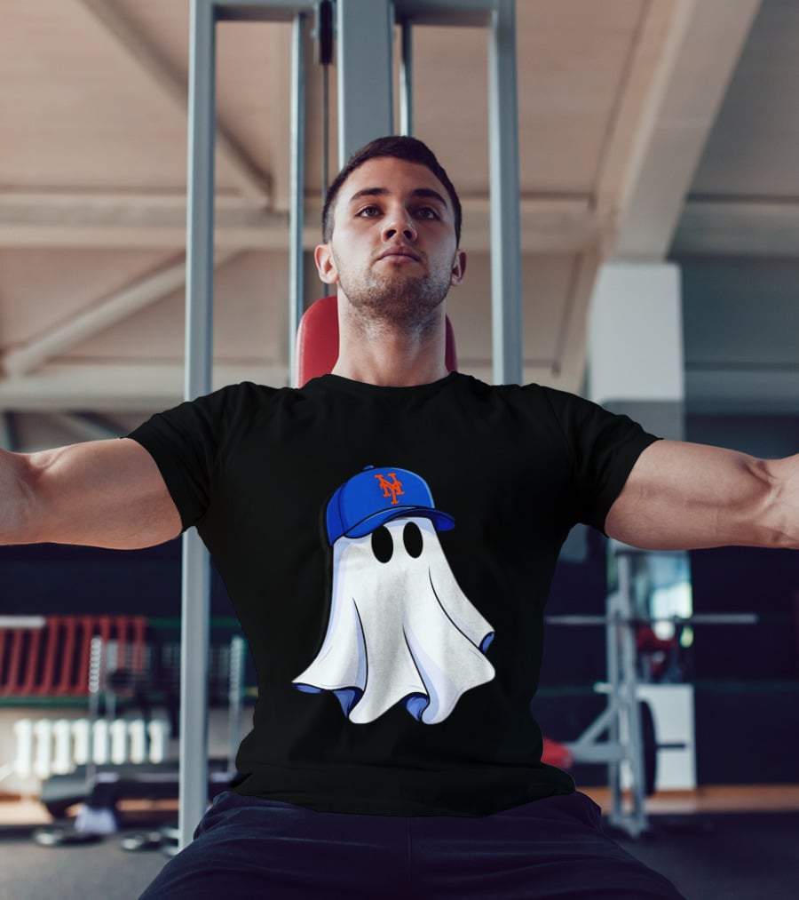 New York Mets MLB Ghost Baseball Halloween T-Shirt