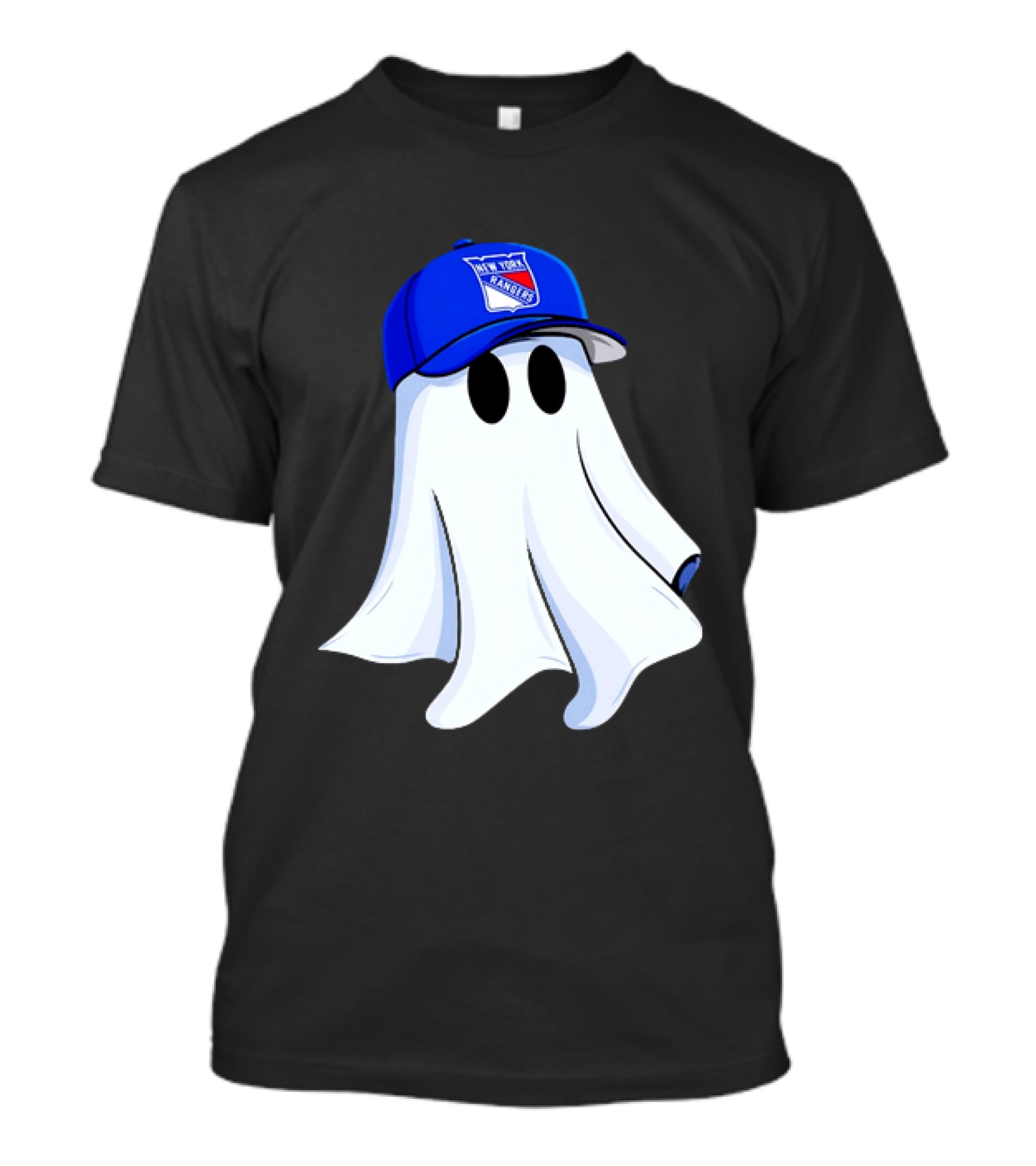 New York Rangers Ghost With Blue Cap Halloween T-Shirt
