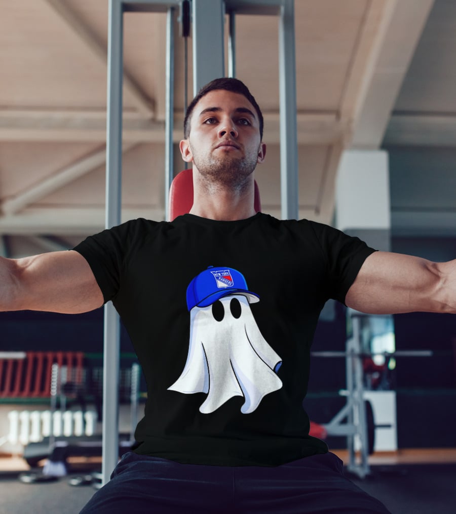 New York Rangers Ghost With Blue Cap Halloween T-Shirt
