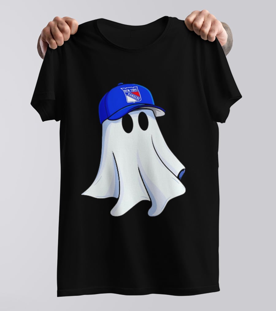 New York Rangers Ghost With Blue Cap Halloween T-Shirt