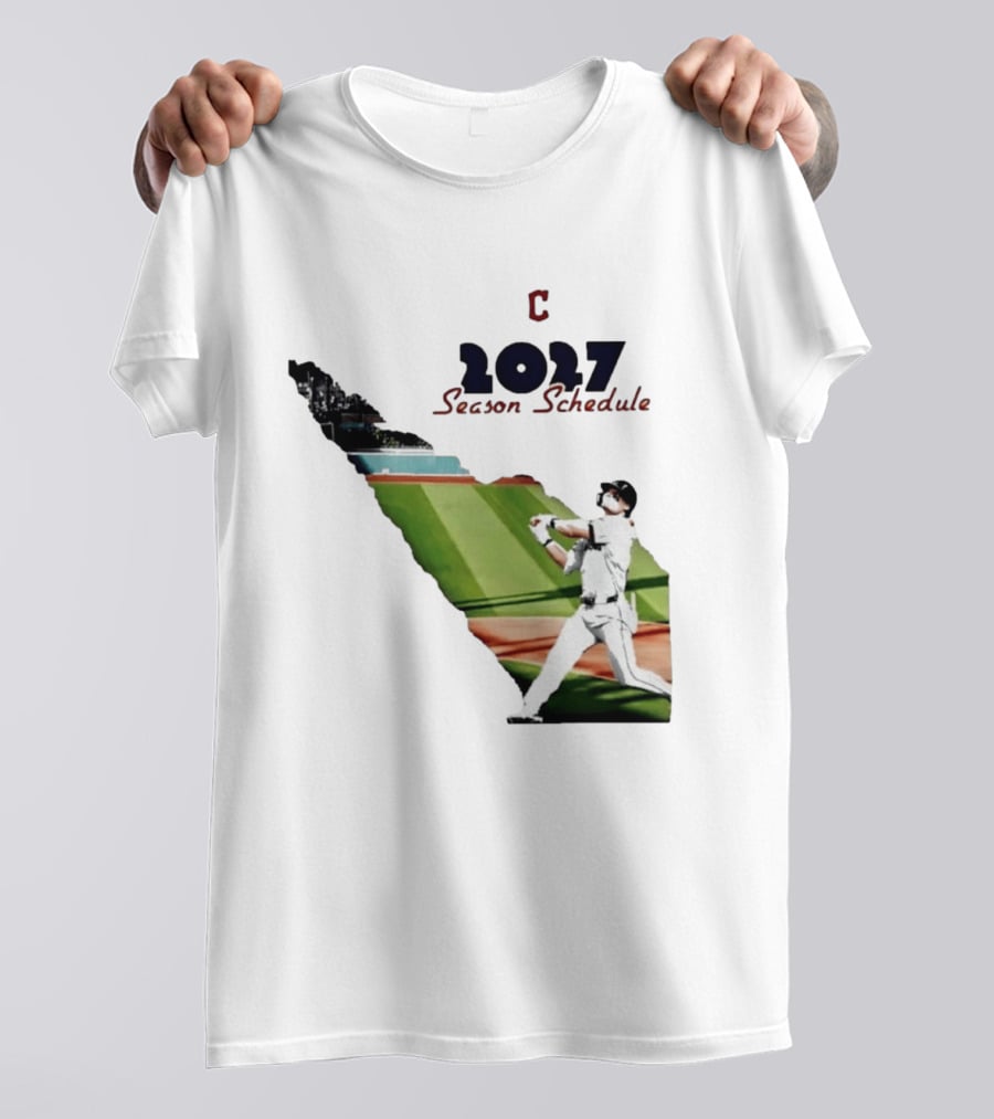 Cleveland Baseball 2027 Season Schedule Batter Action T-Shirt