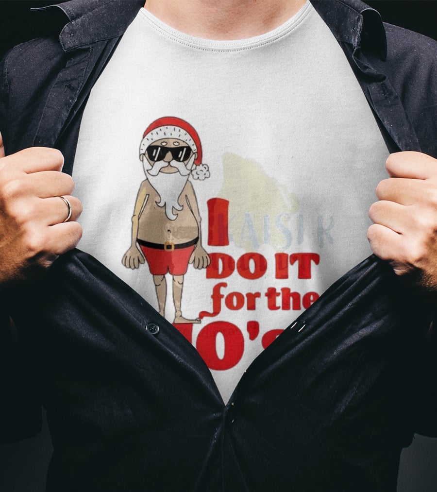 Santa Claus I Do It For The Ho's Funny Christmas Topless Sunglasses T-Shirt