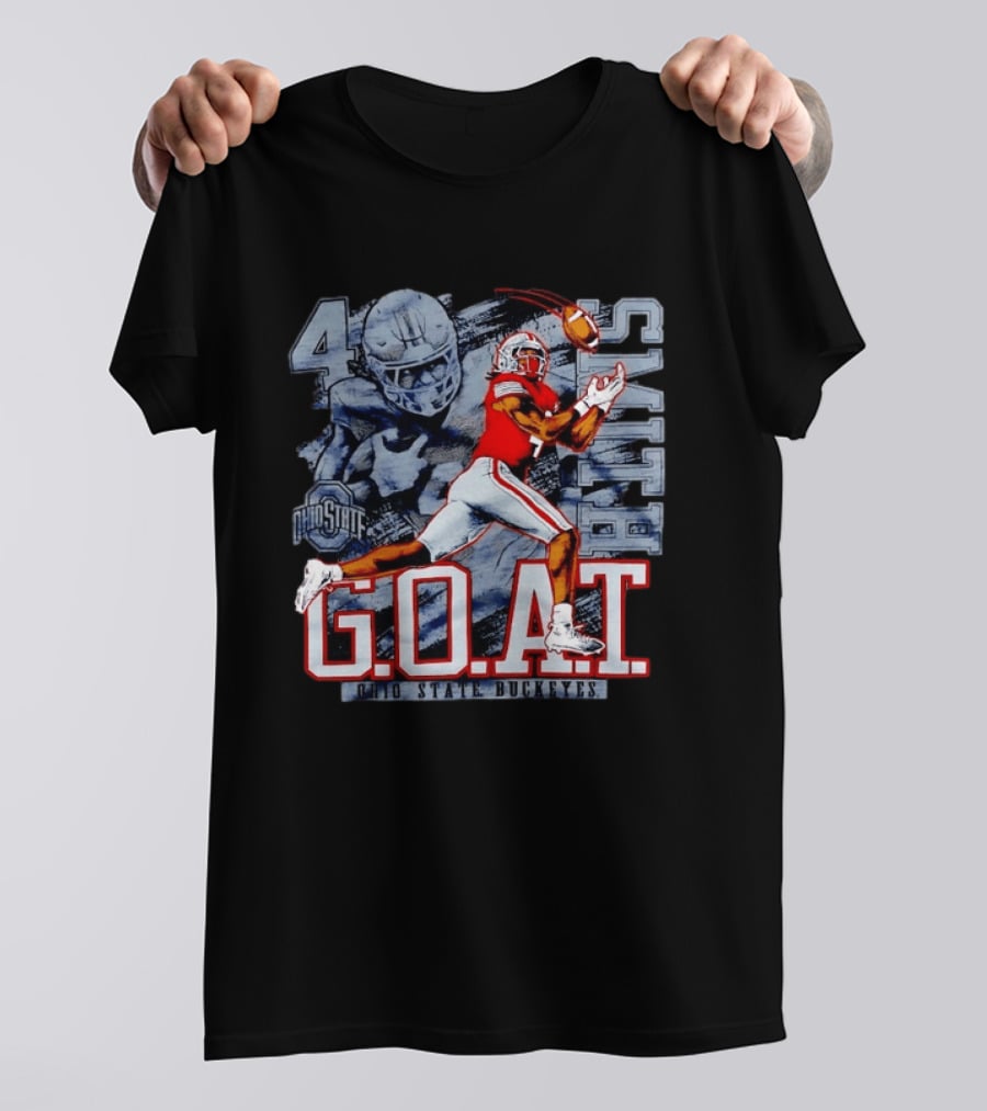 Ohio State Buckeyes G.O.A.T Jaxon Smith Njigba Football 4 T-Shirt