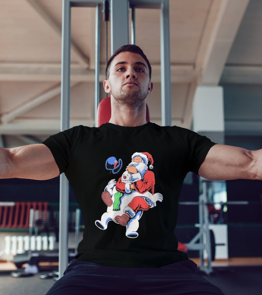 Jiu Jitsu Santa Rear Naked Choke Snowman Christmas T-Shirt
