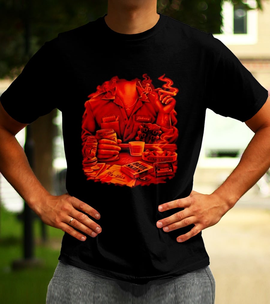Johnny St Louis Missouri 10 6 2026 Dark Clouds Blue Skies Cigar Whiskey Guitar T-Shirt