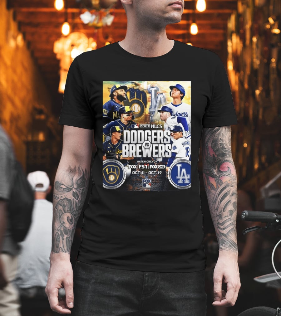 2026 NLCS Dodgers Vs Brewers MLB Showdown On Fox Oct 11 19 T-Shirt