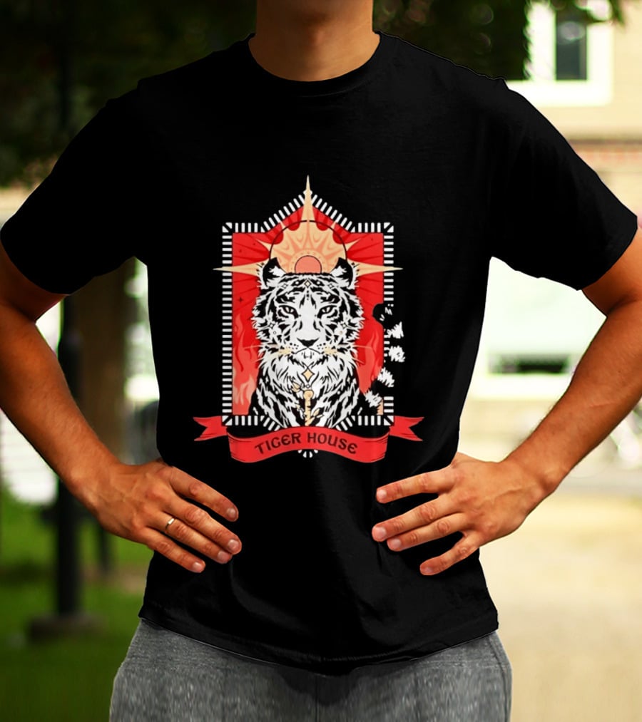 Tiger House Celestial Animal Sunburst Tiger T-Shirt