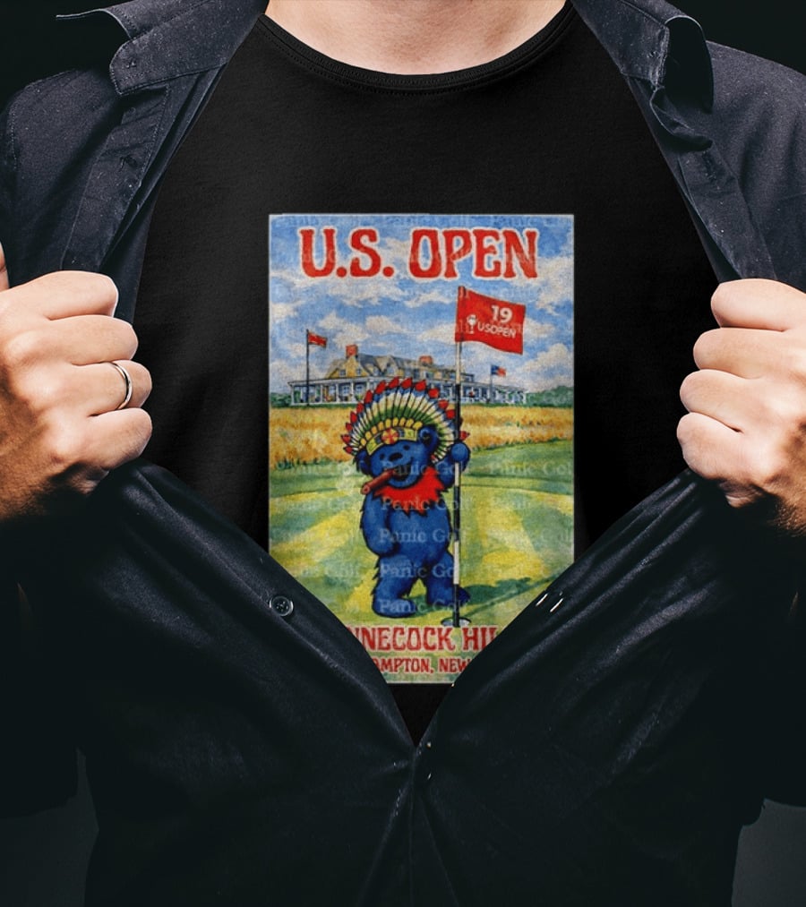 U.S. Open Shinnecock Hills Southampton New York Grateful Dead Dancing Bear Golf Course T-Shirt