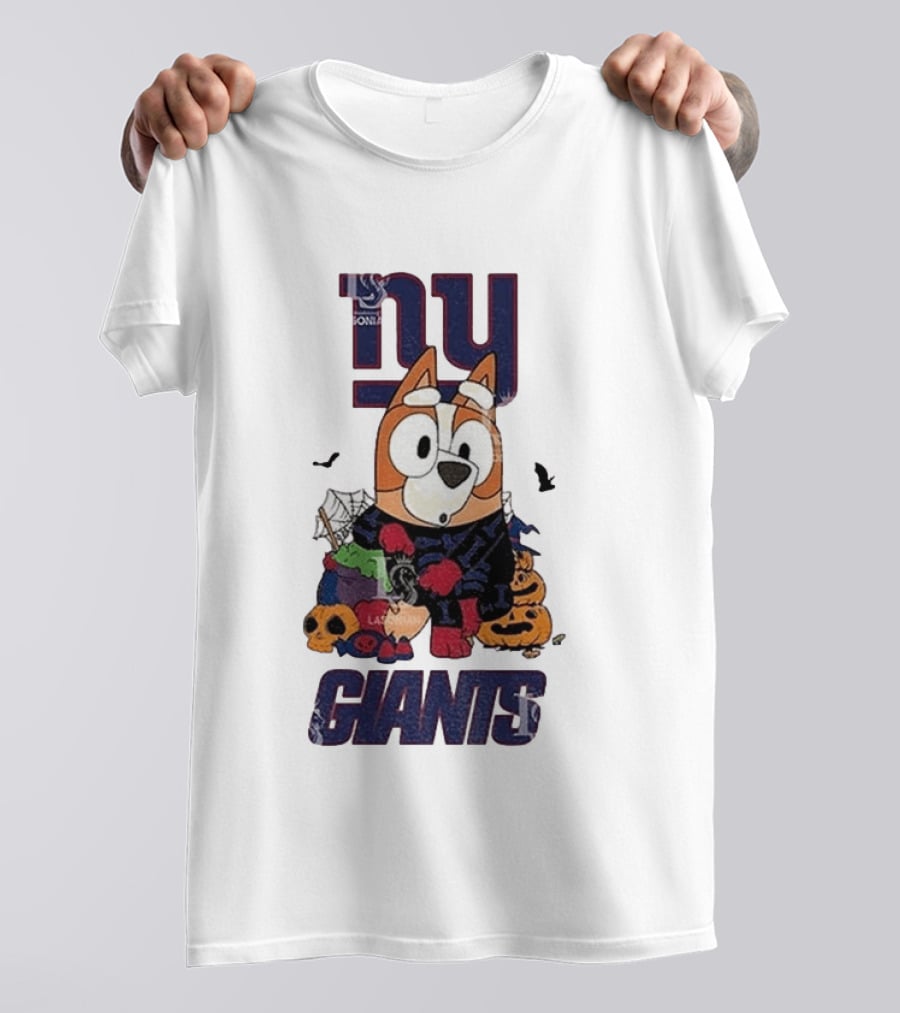 New York Giants Bluey Halloween 2026 Pumpkin Celebration T-Shirt