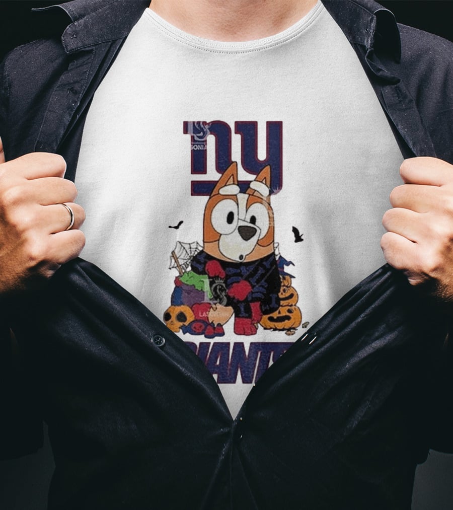 New York Giants Bluey Halloween 2026 Pumpkin Celebration T-Shirt
