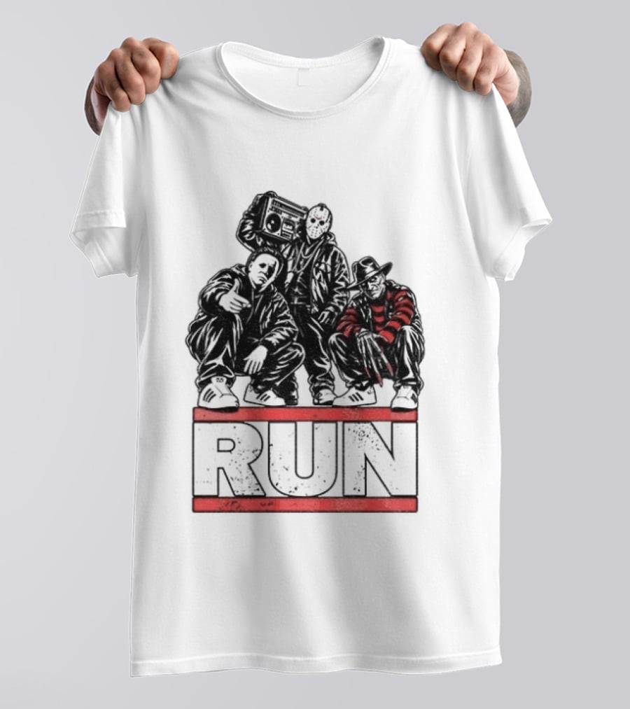 Run Horror Hip Hop Michael Myers Jason Freddy T-Shirt