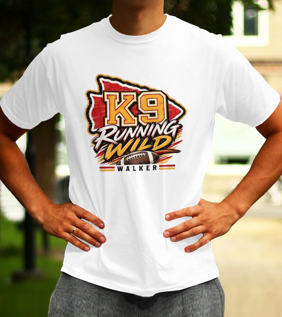 Walker K9 Running Wild Football Kansas City Sports Gameday T-Shirt