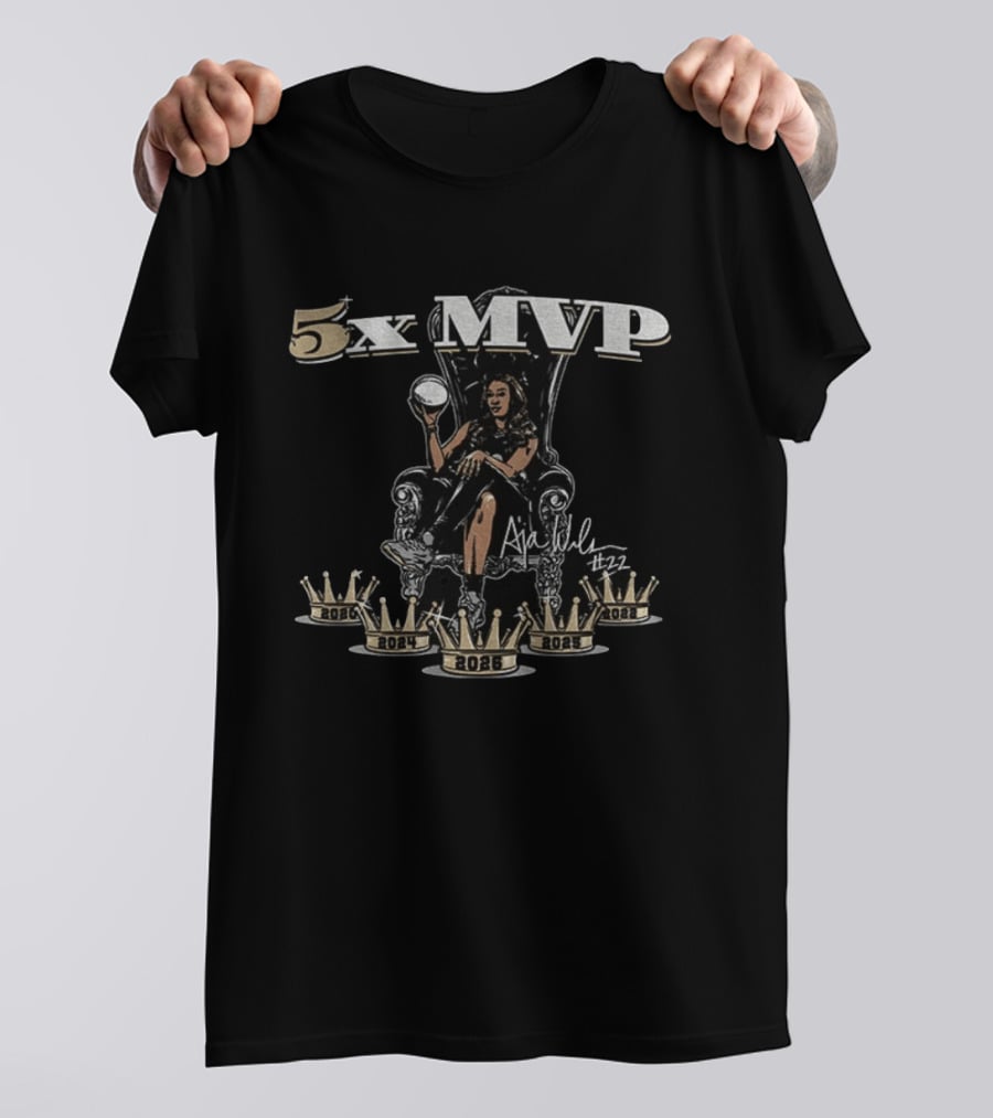 5x MVP A'ja Wilson 2023 Las Vegas Star WNBA Queen T-Shirt