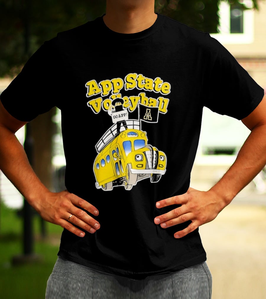 App State Volleyball Go App Mountaineers Bus Adventure T-Shirt