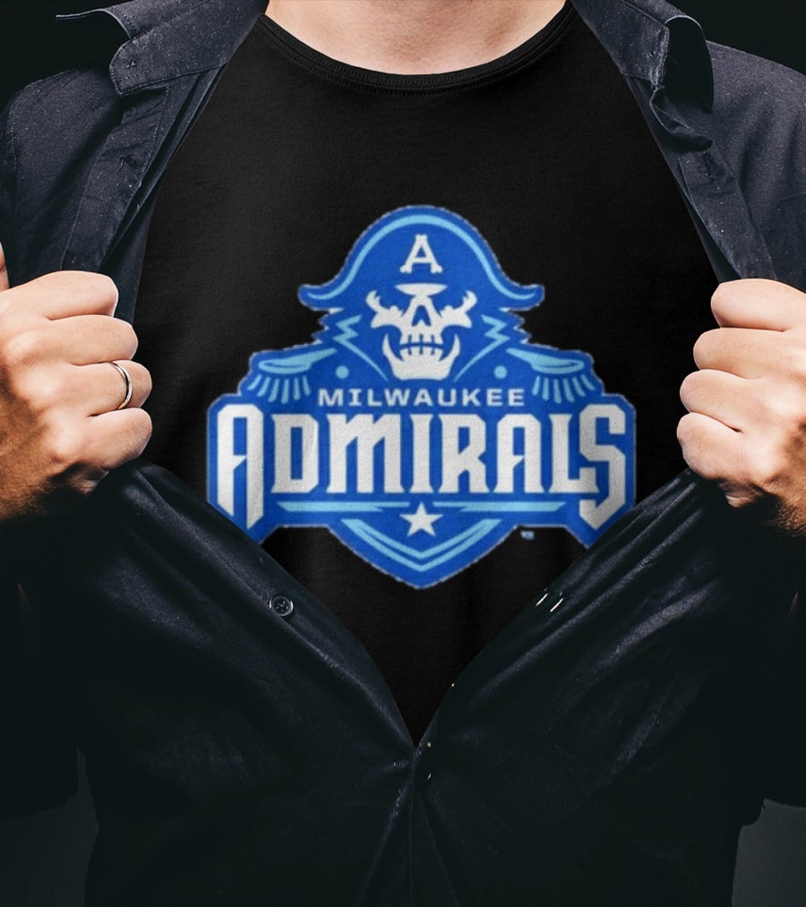 Milwaukee Admirals AHL Hockey Team Spooky Skeleton T-Shirt