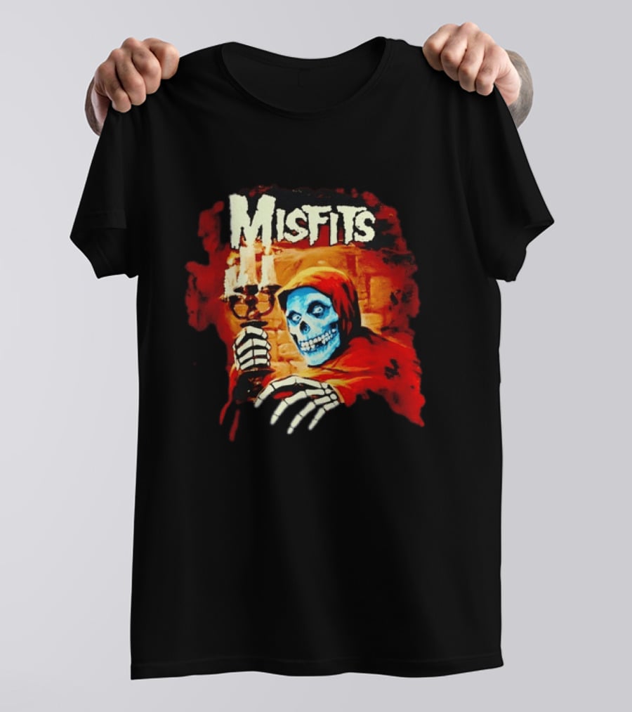 Misfits Crimson Ghost Candle Holder Punk Rock Skeleton T-Shirt