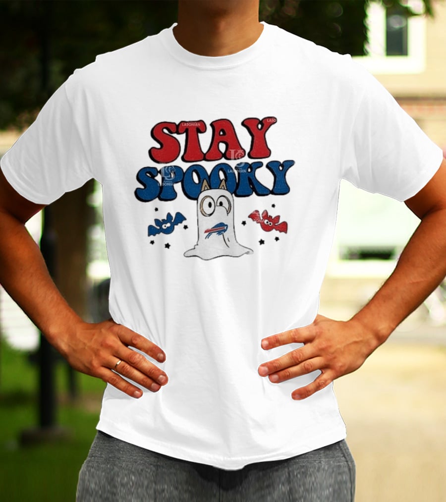 Buffalo Bills Bluey Halloween Stay Spooky Ghost Cartoon T-Shirt