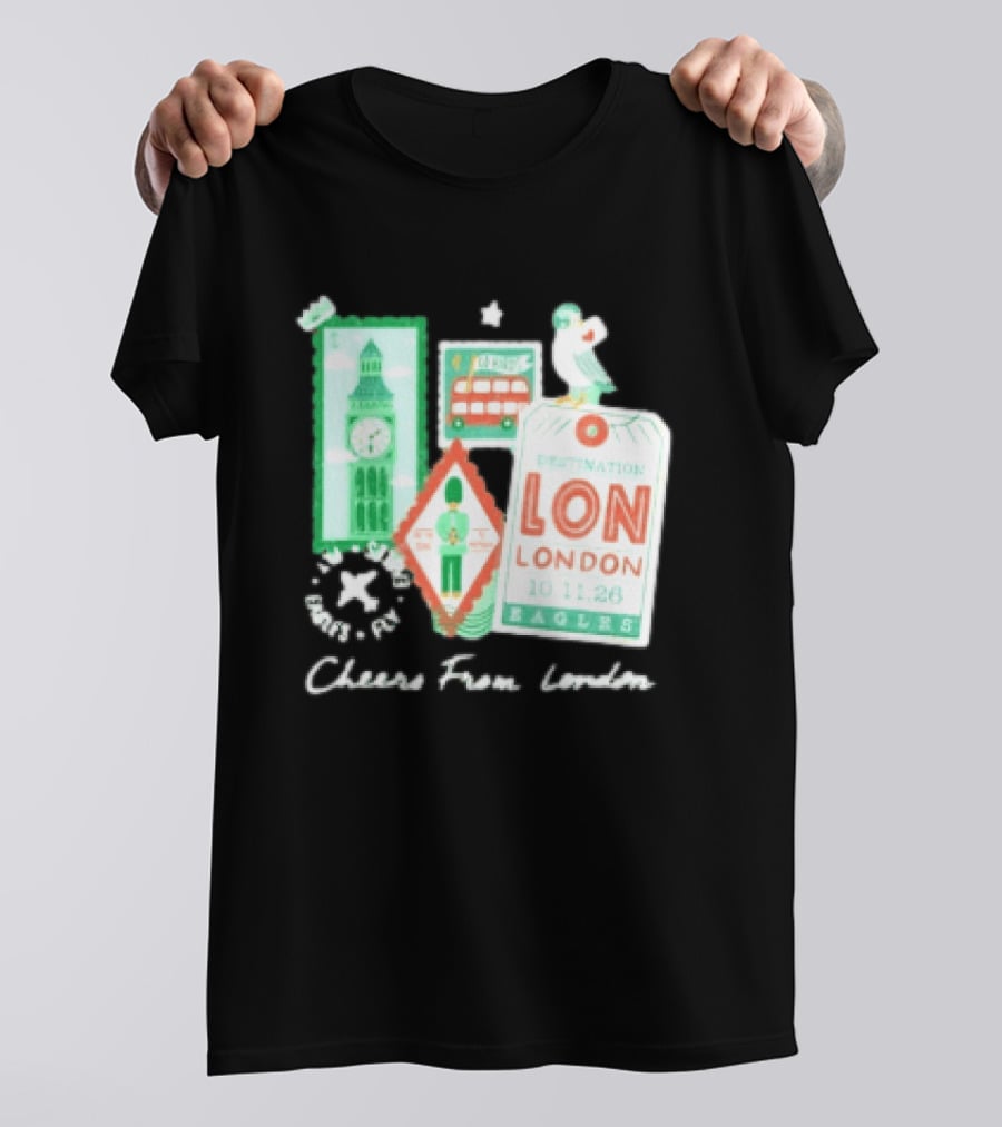 Philadelphia Eagles Destination London 101126 Cheers London T-Shirt
