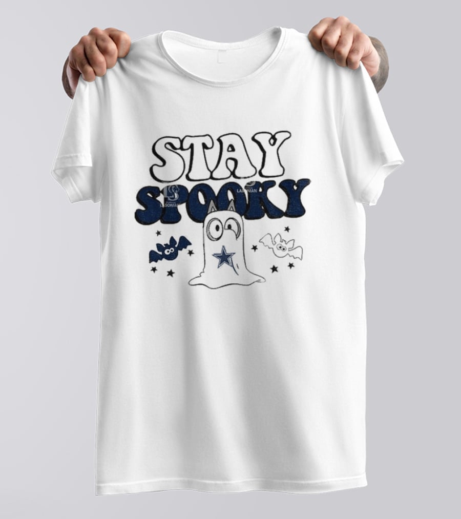 Dallas Cowboys Bluey Halloween Stay Spooky Ghost Bats Stars T-Shirt