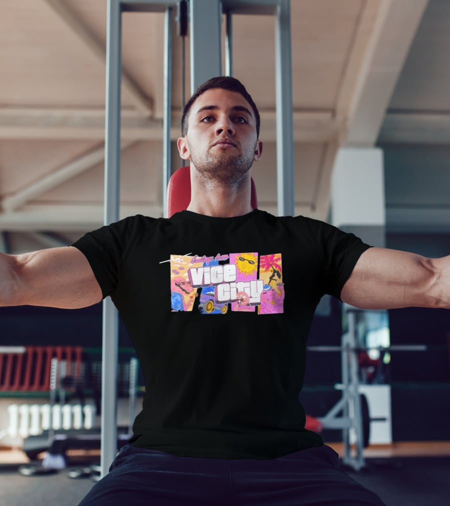 Greetings From Vice City Collage Florida Retro Fun Tropical Vibes T-Shirt