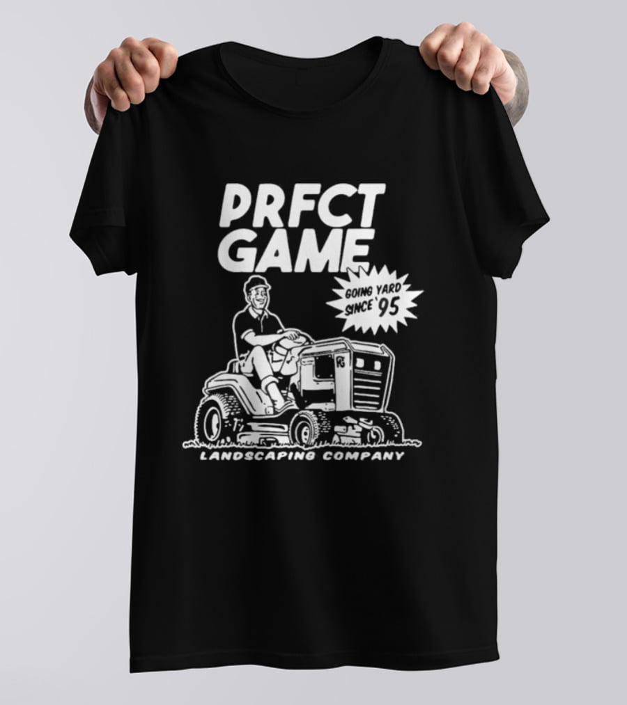 PRFCT Game Landscaping Company Going Yard Since '95 Vintage Mower T-Shirt