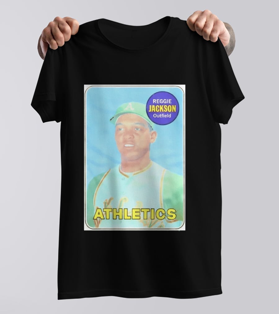 Reggie Jackson Athletics Outfield Baseball Card Oakland A's Player T-Shirt