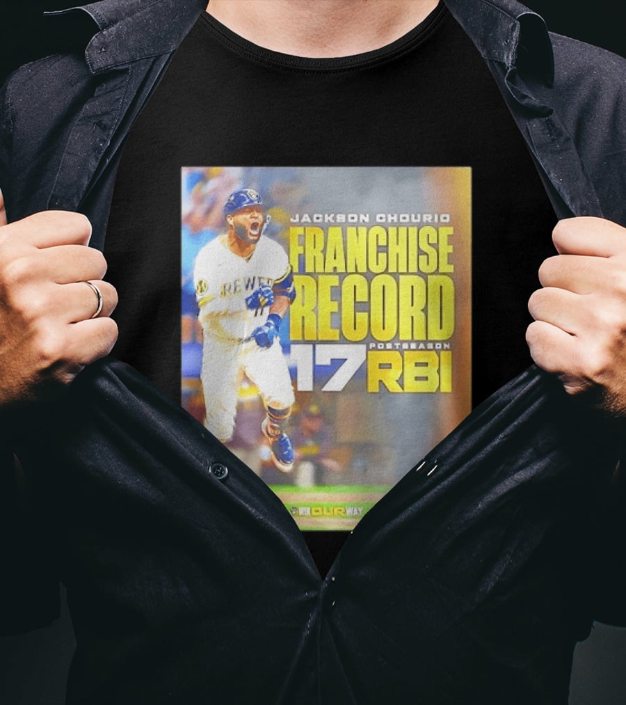 Jackson Chourio Franchise Record 17 RBI Postseason Milwaukee Brewers T-Shirt