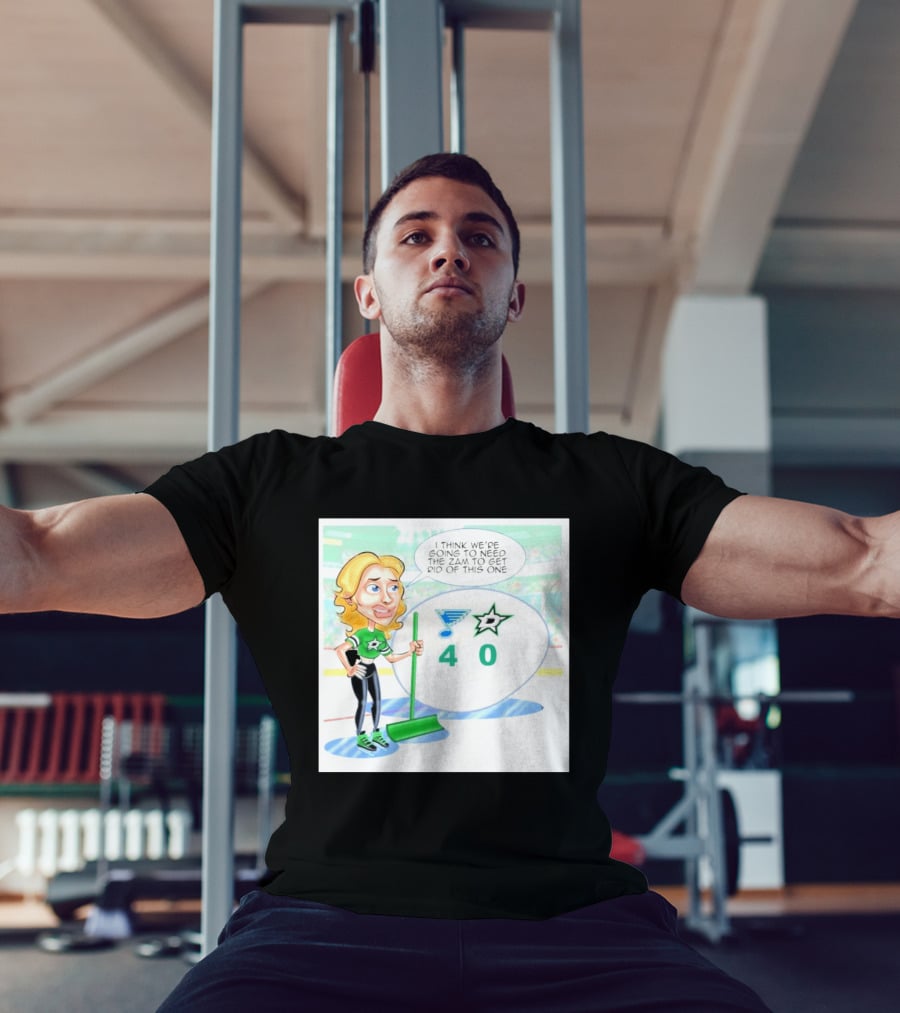 St Louis Blues Vs Dallas Stars Hockey 4 0 Cartoon With Humor And Zamboni Joke T-Shirt
