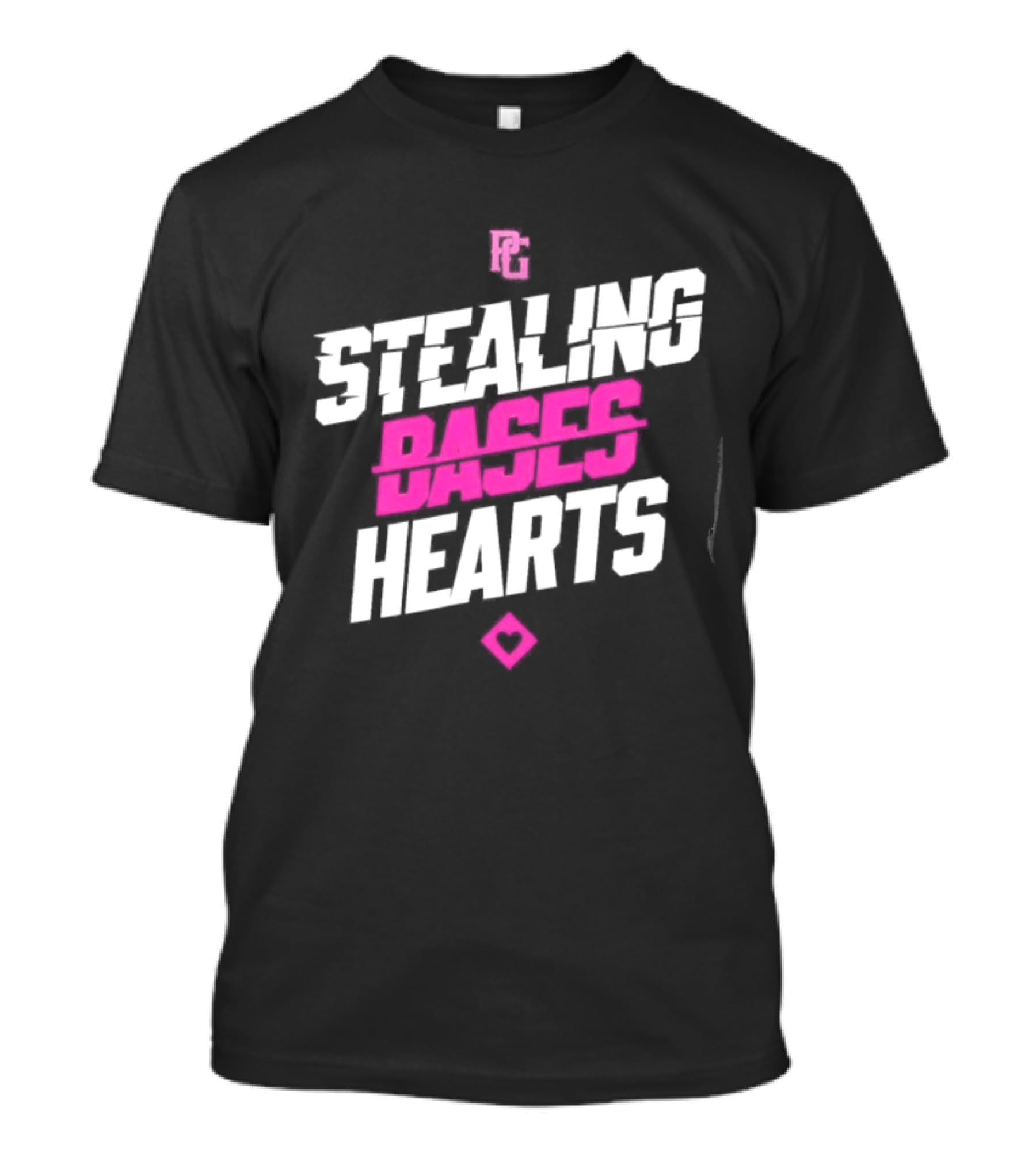 Stealing Bases Hearts Performance Pink Diamond T-Shirt