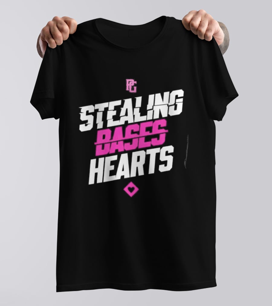 Stealing Bases Hearts Performance Pink Diamond T-Shirt