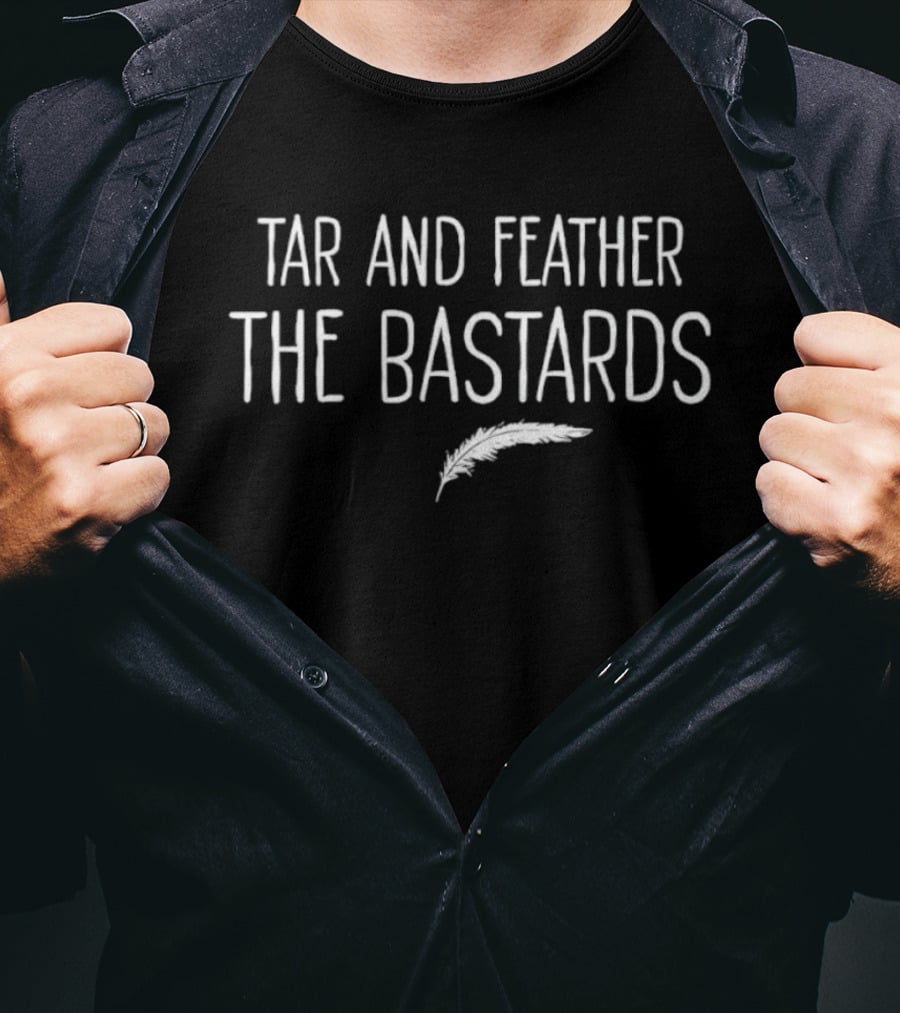 Tar And Feather The Bastards Feather Motif T-Shirt