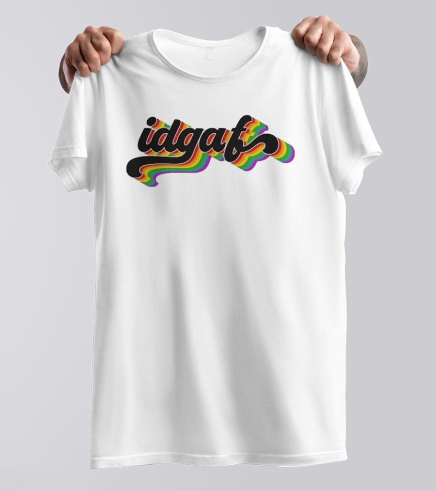 Idgaf Rainbow Groovy Retro Colorful T-Shirt