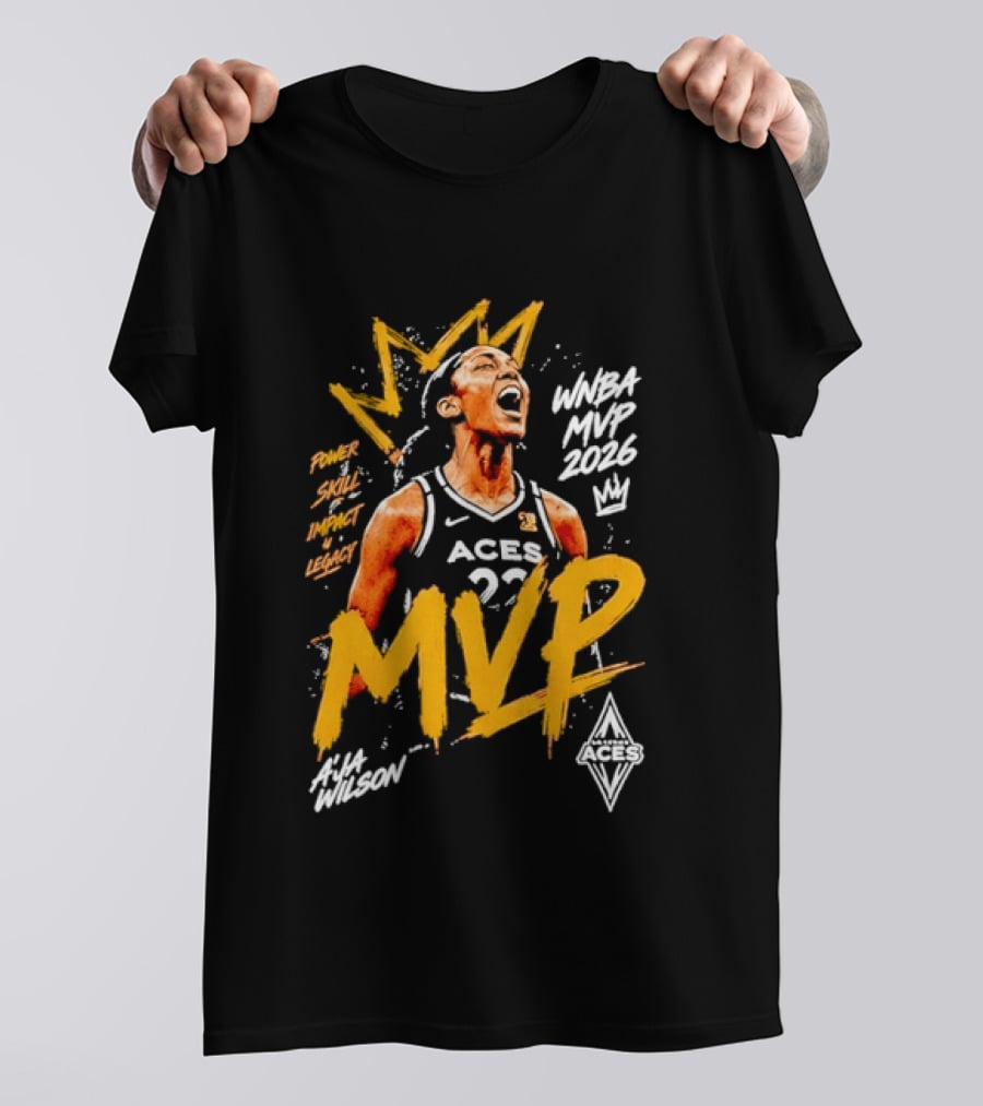A'ja Wilson Las Vegas Aces MVP WNBA 2026 Power Skill Impact Legacy T-Shirt