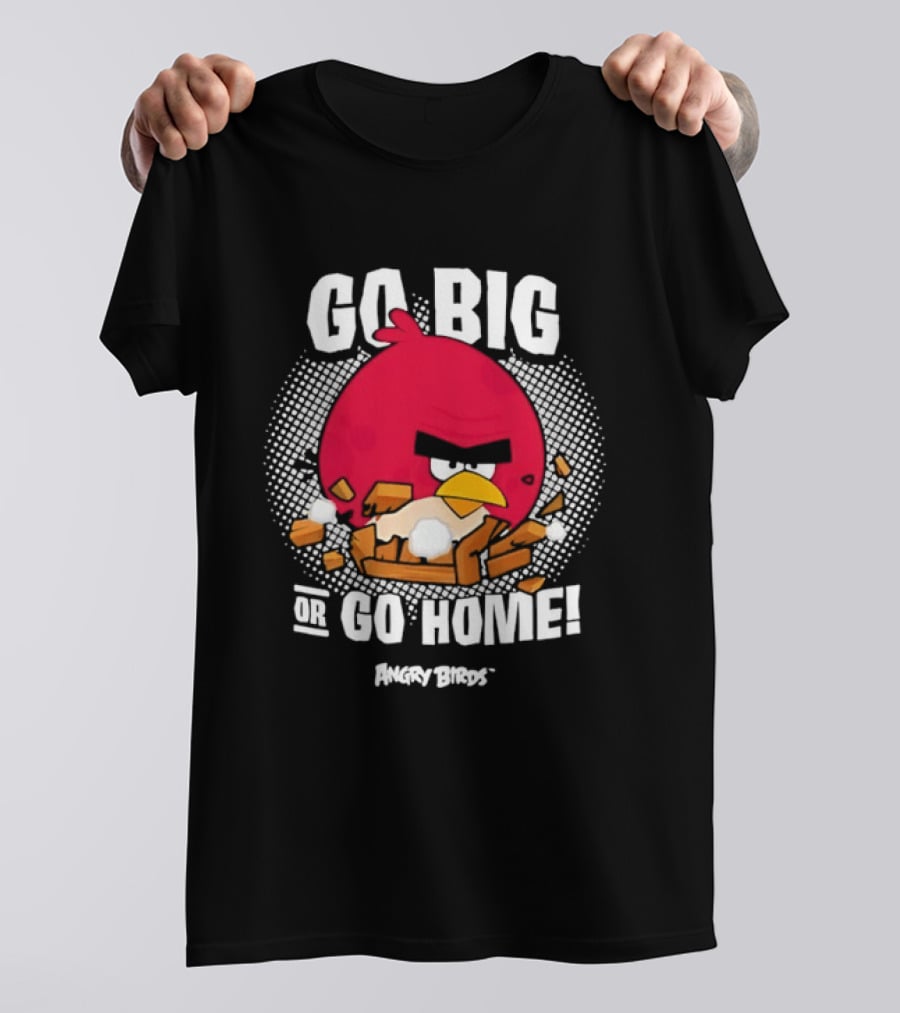 Angry Birds Go Big Or Go Home Red Bird Gaming T-Shirt