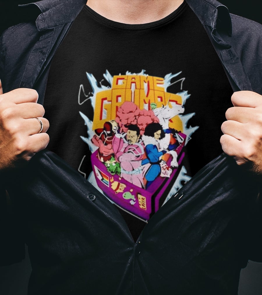 Game Grumps YouTube Gaming Retro Arcade Characters Explosion T-Shirt