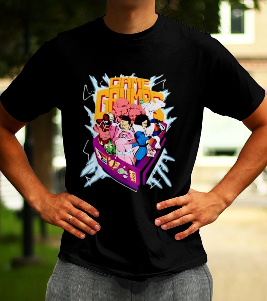 Game Grumps YouTube Gaming Retro Arcade Characters Explosion T-Shirt