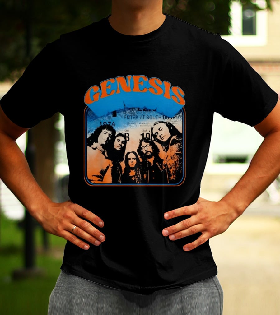Genesis 1974 Enter At South Door Concert Ticket Progressive Rock T-Shirt