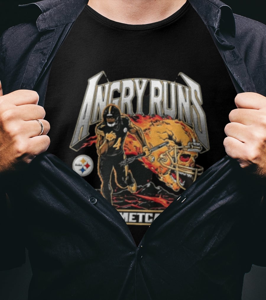 Pittsburgh Steelers Angry Runs DK Metcalf Football NFL Player T-Shirt