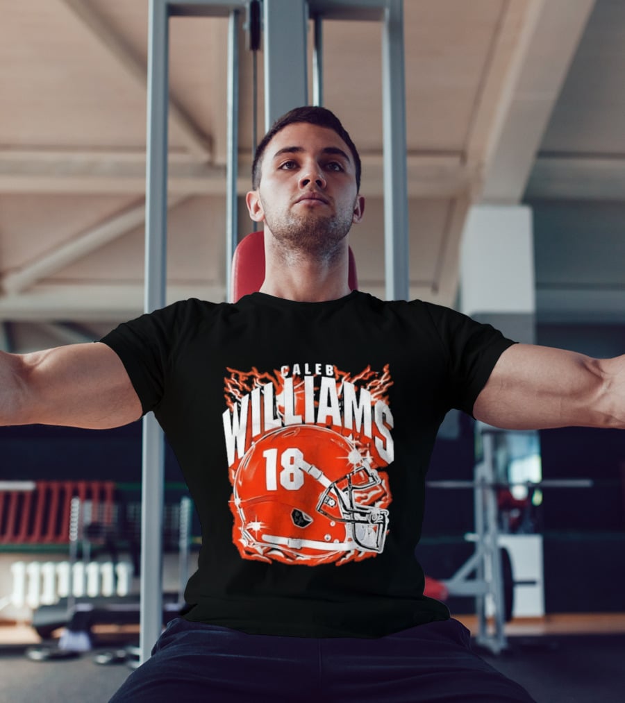 Caleb Williams 18 Lightning Helmet T-Shirt
