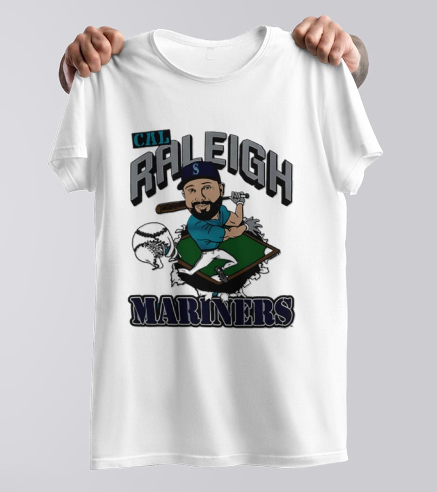 Cal Raleigh Seattle Mariners Player Caricature MLB T-Shirt