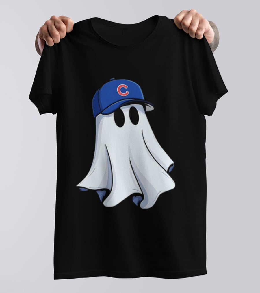 Chicago Cubs Ghost Cartoon Blue Baseball Cap T-Shirt